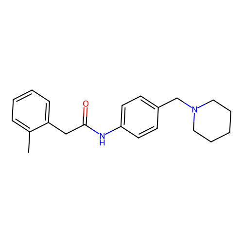 2-(2-methylphenyl)-N-[4-(piperidin-1-ylmethyl)phenyl]acetamide structure