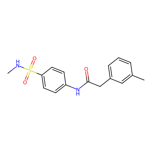 2-(3-methylphenyl)-N-[4-(methylsulfamoyl)phenyl]acetamide structure
