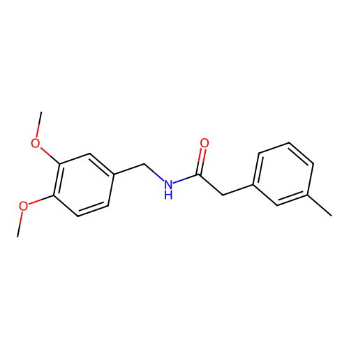 N-[(3,4-dimethoxyphenyl)methyl]-2-(3-methylphenyl)acetamide structure