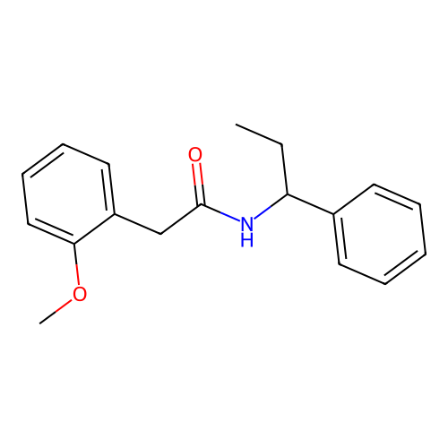 2-(2-methoxyphenyl)-N-(1-phenylpropyl)acetamide structure