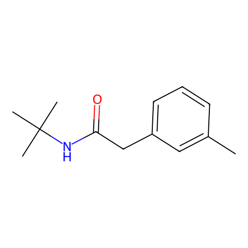 N-tert-butyl-2-(3-methylphenyl)acetamide structure