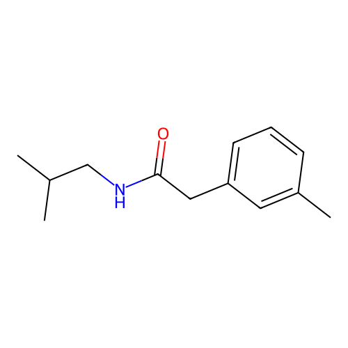 2-(3-methylphenyl)-N-(2-methylpropyl)acetamide structure