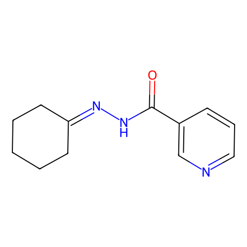 N-(cyclohexylideneamino)pyridine-3-carboxamide structure