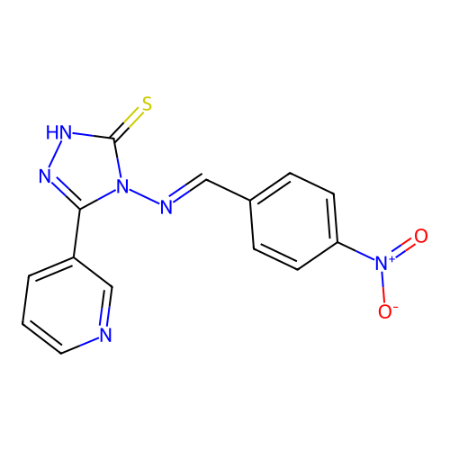4-[(4-nitrobenzylidene)amino]-3-(3-pyridyl)-1H-1,2,4-triazole-5-thione structure