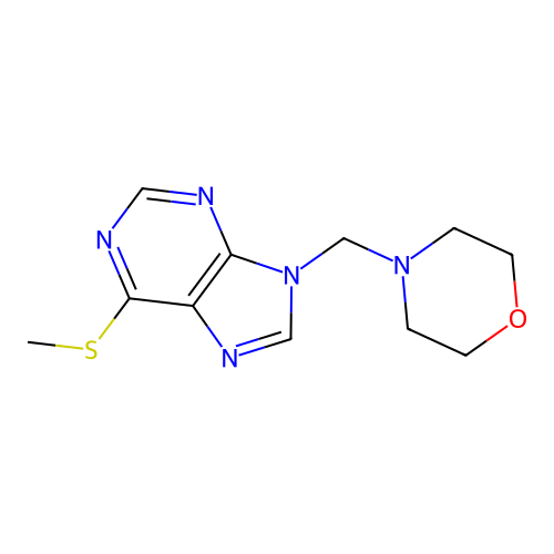 9H-Purine, 6-(methylthio)-9-(4-morpholinylmethyl)- structure