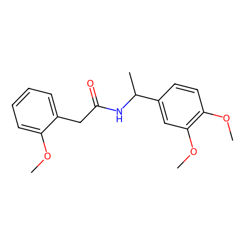 N-[1-(3,4-dimethoxyphenyl)ethyl]-2-(2-methoxyphenyl)acetamide structure
