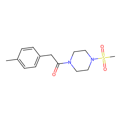 2-(4-Methylphenyl)-1-(4-methylsulfonylpiperazin-1-yl)ethanone structure