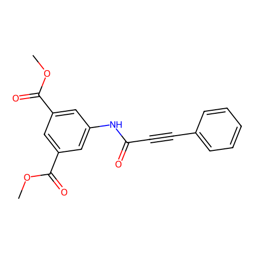 Methyl 3-(methoxycarbonyl)-5-(3-phenylprop-2-ynoylamino)benzoate structure