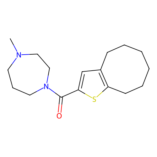 4,5,6,7,8,9-hexahydrocycloocta[b]thiophen-2-yl(4-methyl-1,4-diazepan-1-yl)methanone structure