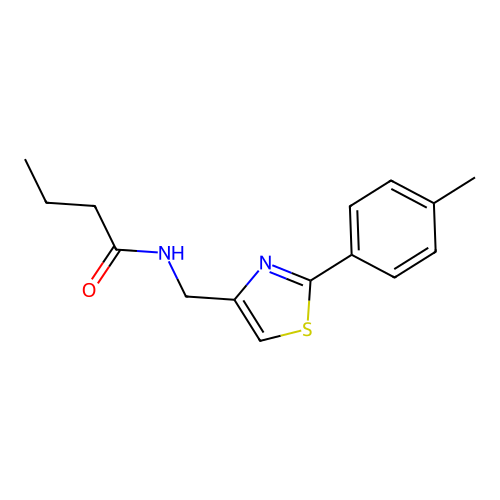 N-[[2-(4-methylphenyl)-1,3-thiazol-4-yl]methyl]butanamide structure