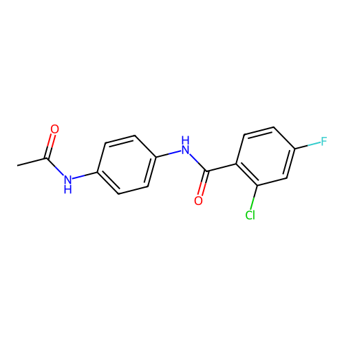 N-(4-acetamidophenyl)-2-chloro-4-fluorobenzamide structure