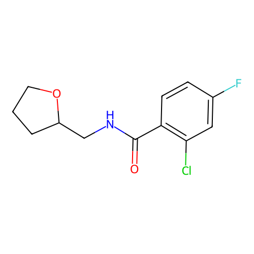 2-chloro-4-fluoro-N-(oxolan-2-ylmethyl)benzamide structure