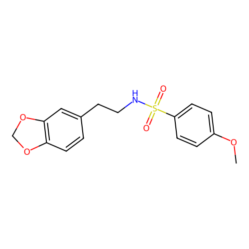 Benzenesulfonamide, N-[2-(1,3-benzodioxol-5-yl)ethyl]-4-methoxy- structure
