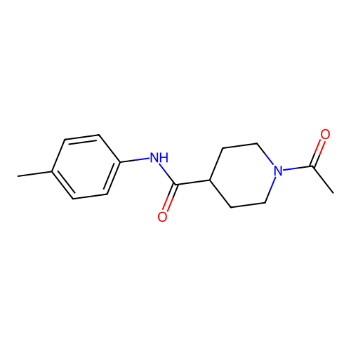 1-acetyl-N-(4-methylphenyl)piperidine-4-carboxamide structure