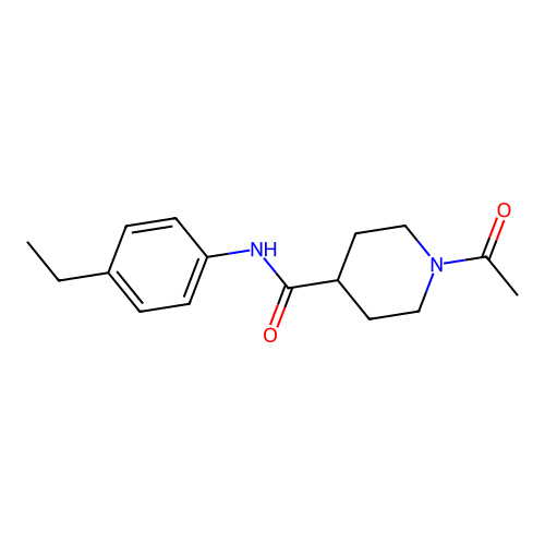 1-acetyl-N-(4-ethylphenyl)piperidine-4-carboxamide structure