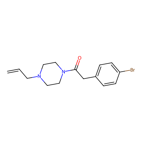 2-(4-Bromophenyl)-1-(4-prop-2-enylpiperazin-1-yl)ethanone structure