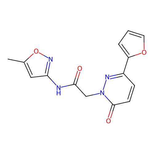 2-(3-(furan-2-yl)-6-oxopyridazin-1(6H)-yl)-N-(5-methylisoxazol-3-yl)acetamide structure