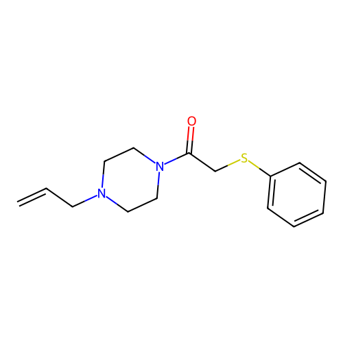 2-Phenylsulfanyl-1-(4-prop-2-enylpiperazin-1-yl)ethanone structure