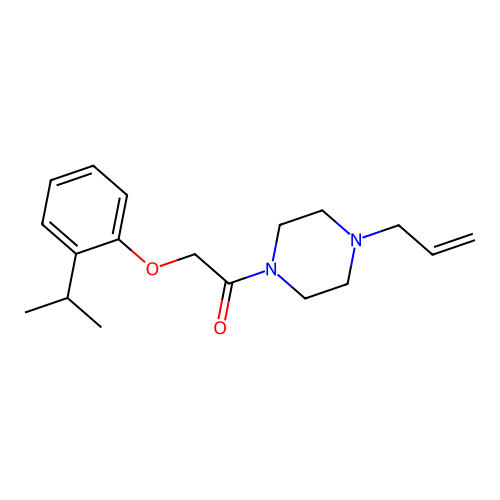 2-(2-Propan-2-ylphenoxy)-1-(4-prop-2-enylpiperazin-1-yl)ethanone structure