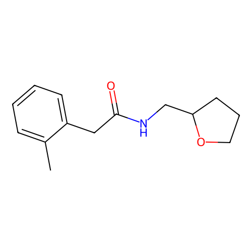 2-(2-methylphenyl)-N-(oxolan-2-ylmethyl)acetamide structure