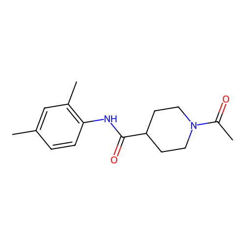 1-acetyl-N-(2,4-dimethylphenyl)piperidine-4-carboxamide structure