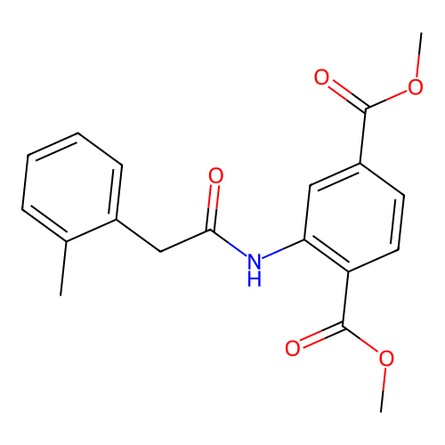 Dimethyl 2-{[(2-methylphenyl)acetyl]amino}benzene-1,4-dicarboxylate structure
