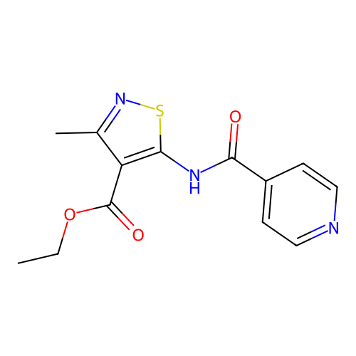 Ethyl 3-methyl-5-(4-pyridylcarbonylamino)isothiazole-4-carboxylate structure