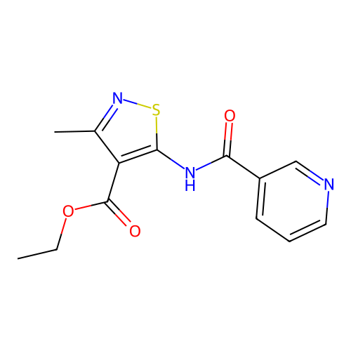 Ethyl 3-methyl-5-(3-pyridylcarbonylamino)isothiazole-4-carboxylate structure