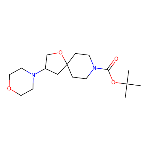 Tert-butyl 3-(4-morpholinyl)-1-oxa-8-azaspiro[4.5]decane-8-carboxylate structure