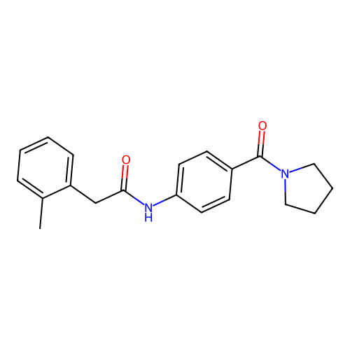2-(2-methylphenyl)-N-[4-(pyrrolidine-1-carbonyl)phenyl]acetamide structure