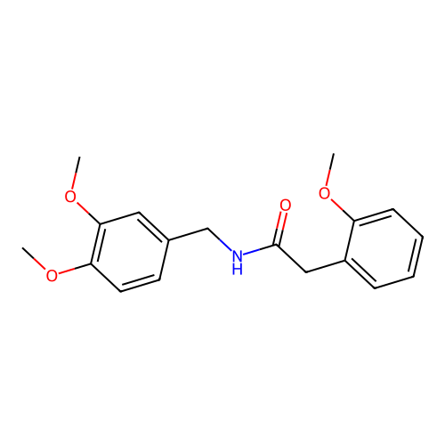 N-[(3,4-dimethoxyphenyl)methyl]-2-(2-methoxyphenyl)acetamide structure