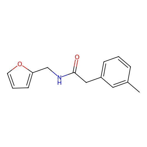 N-(furan-2-ylmethyl)-2-(3-methylphenyl)acetamide structure