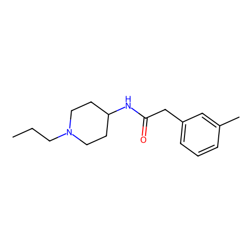 2-(3-methylphenyl)-N-(1-propylpiperidin-4-yl)acetamide structure