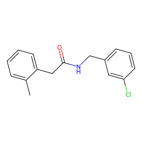 N-[(3-chlorophenyl)methyl]-2-(2-methylphenyl)acetamide structure