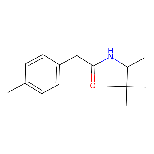 N-(3,3-dimethylbutan-2-yl)-2-(4-methylphenyl)acetamide structure