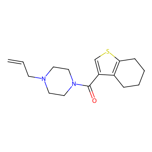 (4-Prop-2-enylpiperazin-1-yl)-(4,5,6,7-tetrahydro-1-benzothiophen-3-yl)methanone structure