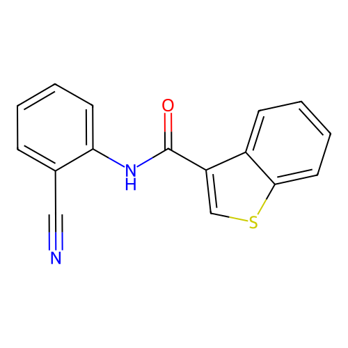 N-(2-cyanophenyl)-1-benzothiophene-3-carboxamide structure