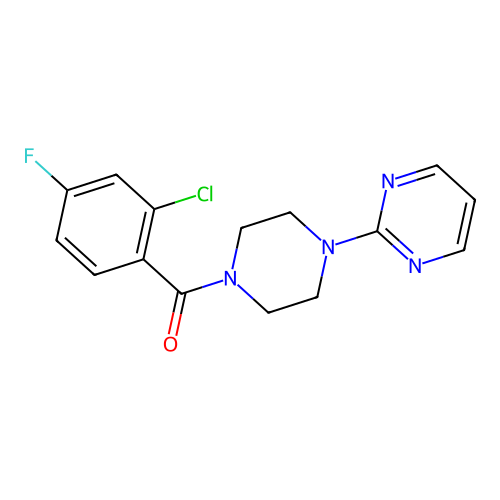 (2-Chloro-4-fluorophenyl)-(4-pyrimidin-2-ylpiperazin-1-yl)methanone structure