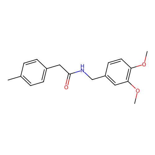N-[(3,4-dimethoxyphenyl)methyl]-2-(4-methylphenyl)acetamide structure