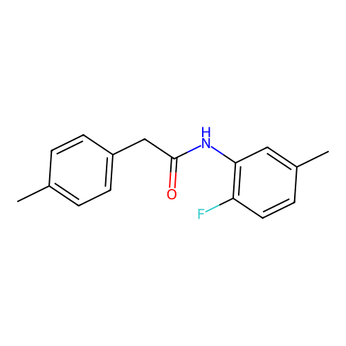 N-(2-fluoro-5-methylphenyl)-2-(4-methylphenyl)acetamide structure