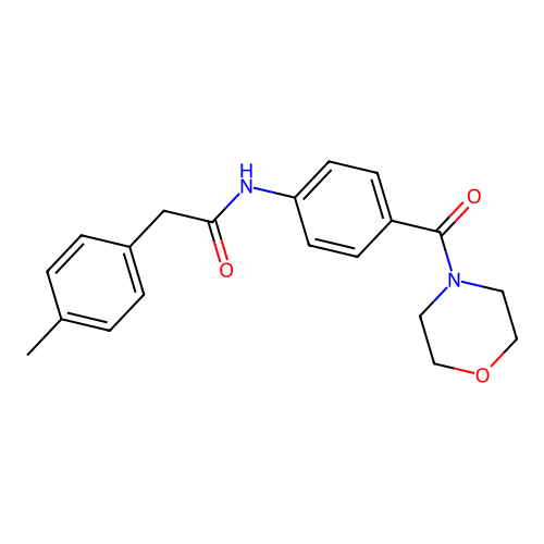 2-(4-methylphenyl)-N-[4-(morpholine-4-carbonyl)phenyl]acetamide structure
