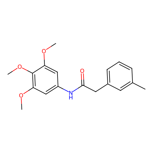 2-(3-methylphenyl)-N-(3,4,5-trimethoxyphenyl)acetamide structure
