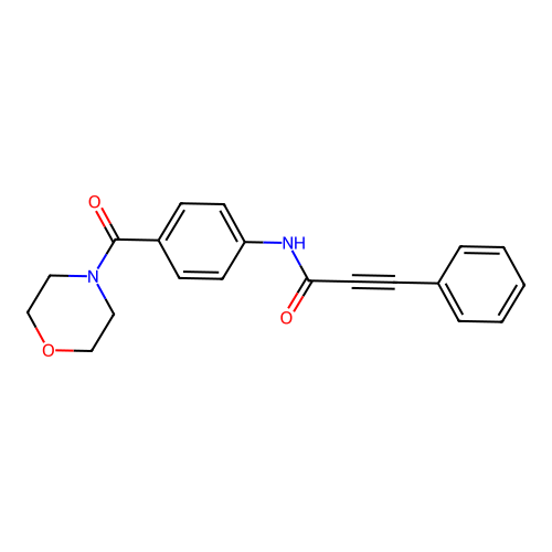 N-[4-(morpholine-4-carbonyl)phenyl]-3-phenylprop-2-ynamide structure
