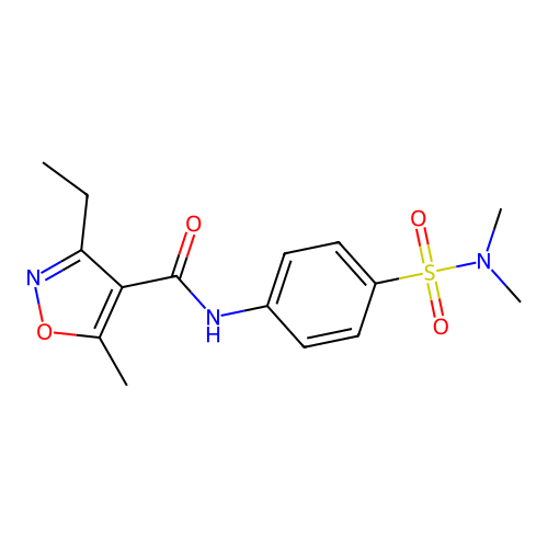 N-[4-(dimethylsulfamoyl)phenyl]-3-ethyl-5-methyl-1,2-oxazole-4-carboxamide structure