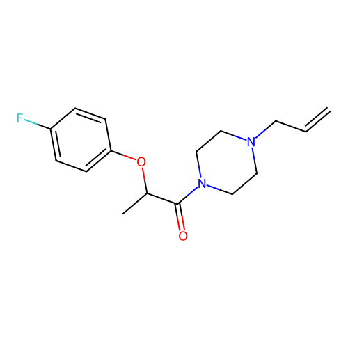 2-(4-Fluorophenoxy)-1-(4-prop-2-enylpiperazin-1-yl)propan-1-one structure