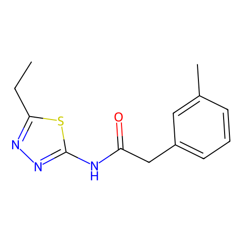 N-(5-ethyl-1,3,4-thiadiazol-2-yl)-2-(3-methylphenyl)acetamide structure