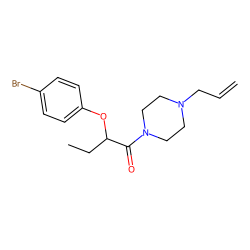 2-(4-Bromophenoxy)-1-(4-prop-2-enylpiperazin-1-yl)butan-1-one structure