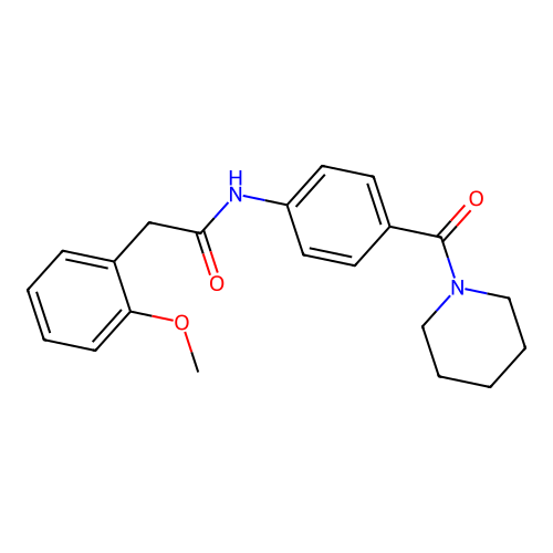 2-(2-methoxyphenyl)-N-[4-(piperidine-1-carbonyl)phenyl]acetamide structure