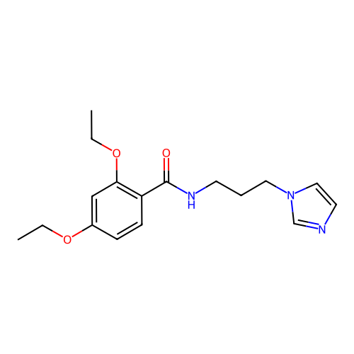 2,4-diethoxy-N-(3-imidazol-1-ylpropyl)benzamide structure