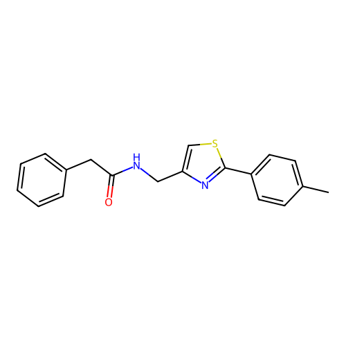 N-[[2-(4-methylphenyl)-1,3-thiazol-4-yl]methyl]-2-phenylacetamide structure